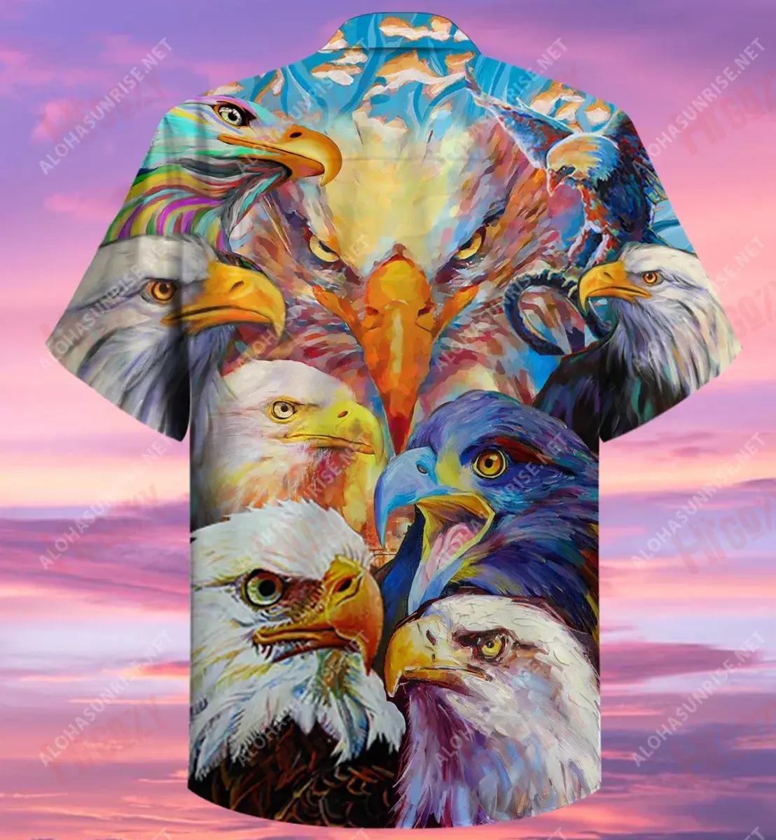 Colorful Eagles Unisex Short Sleeve Shirt Hobbies Aloha Shirt Hawaiian Crazy Shirts Hawaiian Shirts For Women, Hwaiian For Gift