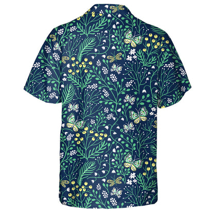 Beautiful Summer Herbs Floral And Butterflies Hawaiian Shirt, Hawaiian For Gift
