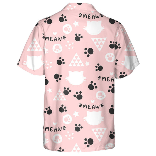 Cute Cartoon Animal Head Cat Kitten Hawaiian Shirt, Hawaiian Shirt Gift, Christmas Gift