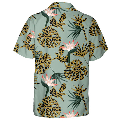 Liopard Craiceann Ainmhithe Trendy Retro Le Léine Haváís Jungle Tropical, Bronntanas Léine Haváís, Bronntanas Nollag