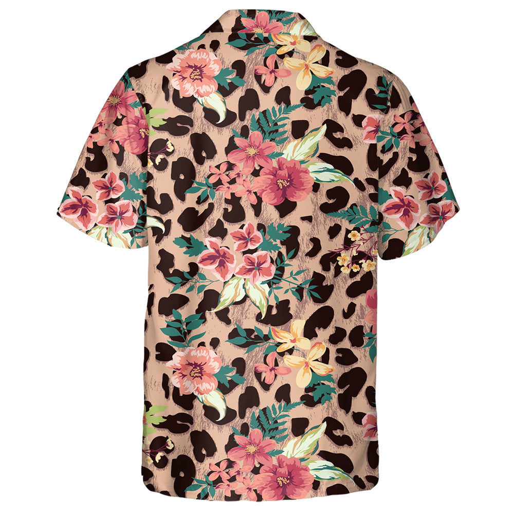 Vintage Style Mixed Leopard Skin Background Hawaiian Shirt, Hawaiian Shirt Gift, Christmas Gift