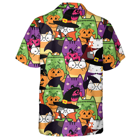 Cartoon Animals Kawaii Cat Costume For Halloween Hawaiian Shirt, Hawaiian Shirt Gift, Christmas Gift