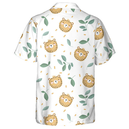 Baby Leopard With Branches And Leaves Hawaiian Shirt, Hawaiian For Gift