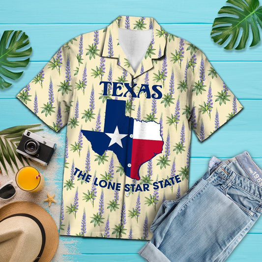 The Lone Star State Texas Map Flag Pattern Léine Haváís, Bronntanas Léine Haváíais, Bronntanas Nollag