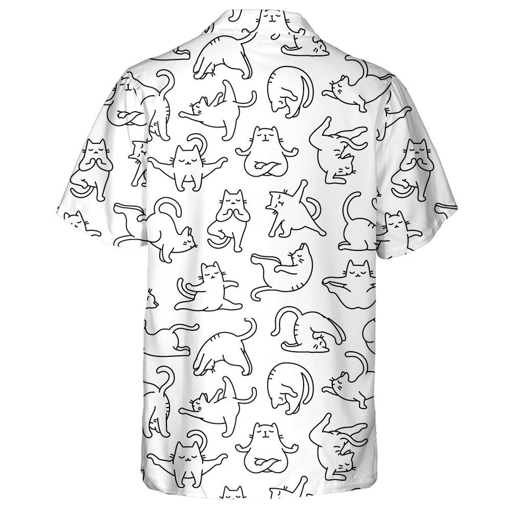 Imlíne ar Chartún Doodle Comic Cait Ióga Ióga Léine Haváís, Bronntanas Léine Haváís, Bronntanas Nollag