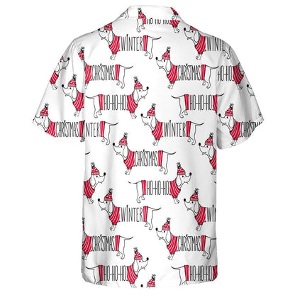 Dachshund Greannmhar Nollaig Shona Agus Léine Haváís Geimhridh, Léine Haváís, Bronntanas Nollag