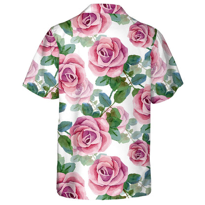 Péinteáil Uiscedhath Rósanna Bándearg Agus Patrún Duilleoga Glas Léine Haváís, Bronntanas Léine Haváís, Bronntanas Nollag