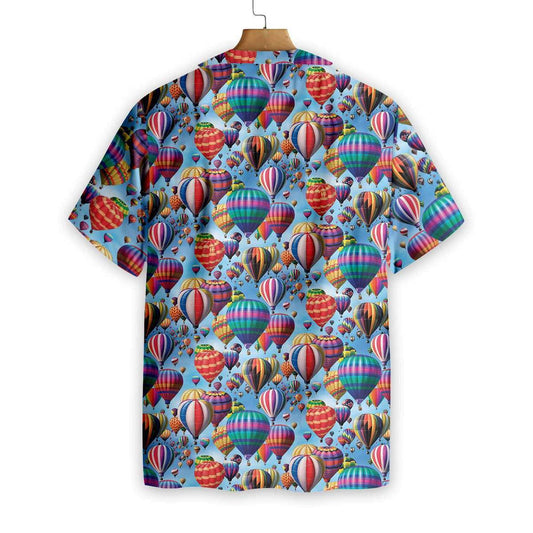 Hot Air Balloon On The Sky Pattern Hawaiian Shirt, Hawaiian Shirt Gift, Christmas Gift