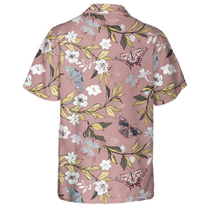 White Roses And Daffodils Flowers On A Pink Background Hawaiian Shirt, Hawaiian Shirt Gift, Christmas Gift