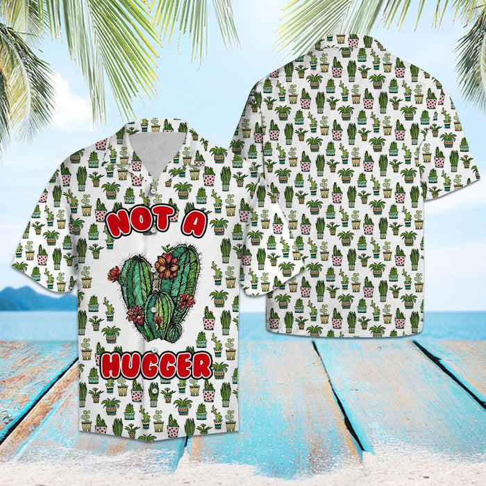 Cactus In Pots Not A Hugger Design Hawaiian Shirt, Hawaiian For Gift