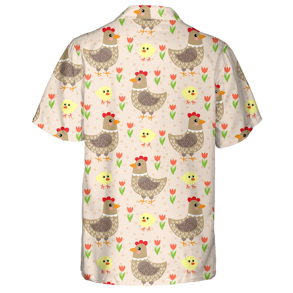 Cearc Cartún gleoite Agus Sicín I nGairdín Bláthanna Léine Haváís, Bronntanas Léine Haváíais, Bronntanas Nollag