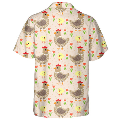 Cearc Cartún gleoite Agus Sicín I nGairdín Bláthanna Léine Haváís, Bronntanas Léine Haváíais, Bronntanas Nollag