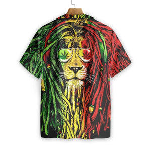 Red And Green Dreadlocks Rasta Lion Pattern Hawaiian Shirt, Hawaiian Shirt Gift, Christmas Gift