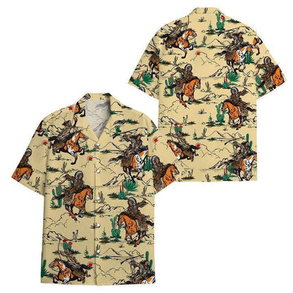 Red Sun And Native American Ornamental Hawaiian Shirt,Hawaiian Shirt Gift, Christmas Gift