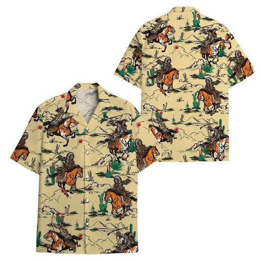 Red Sun And Native American Ornamental Hawaiian Shirt,Hawaiian Shirt Gift, Christmas Gift