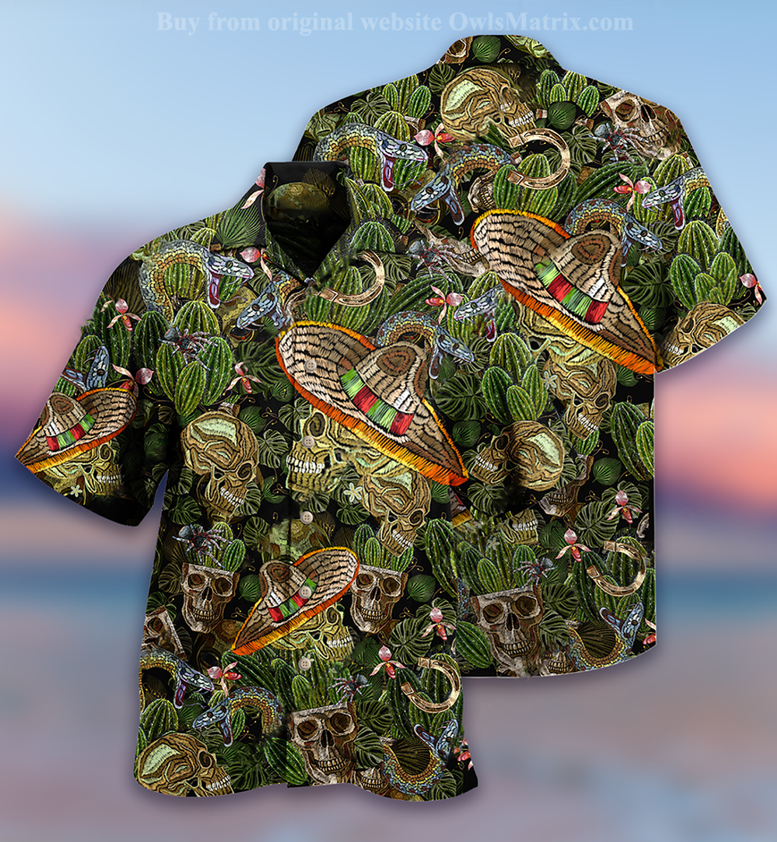 Skull Love Cactus Style - Hawaiian Shirt, Hawaiian Shirt Gift, Christmas Gift