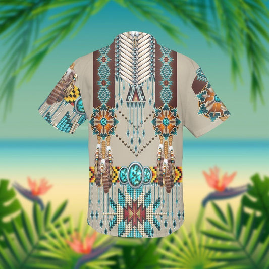Native American Colorful Design Grey Theme Hawaiian Shirt,Hawaiian Shirt Gift, Christmas Gift