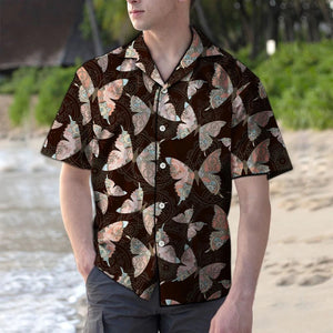 Paisley Monarch Butterfly In Dark Brown Hawaiian Shirt,Hawaiian Shirt Gift, Christmas Gift