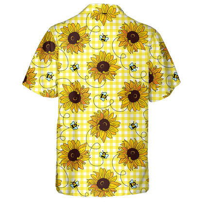 Beacha Eitilte gleoite Agus Lusanna Gréine ar Chúlra Buí Seiceáilte Léine Haváí, Bronntanas Léine Haváíais, Bronntanas Nollag