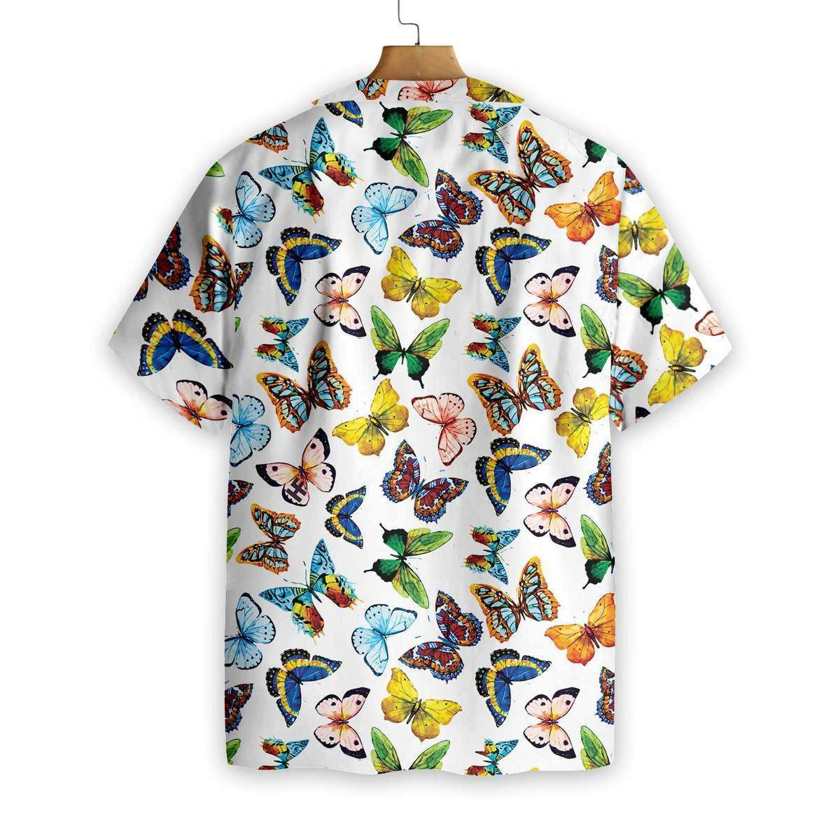 Watercolor Butterflies Awesome Background Design Hawaiian Shirt, Hwaiian For Gift