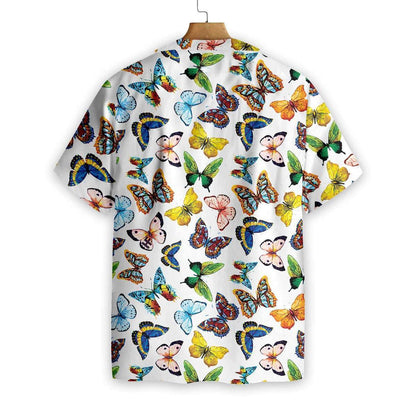 Watercolor Butterflies Awesome Background Design Hawaiian Shirt, Hwaiian For Gift
