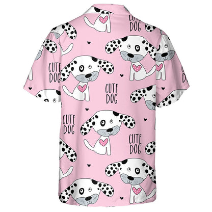 Cartoon Dalmatian Dog On Pink Isolated Background Hawaiian Shirt, Hawaiian Shirt Gift, Christmas Gift