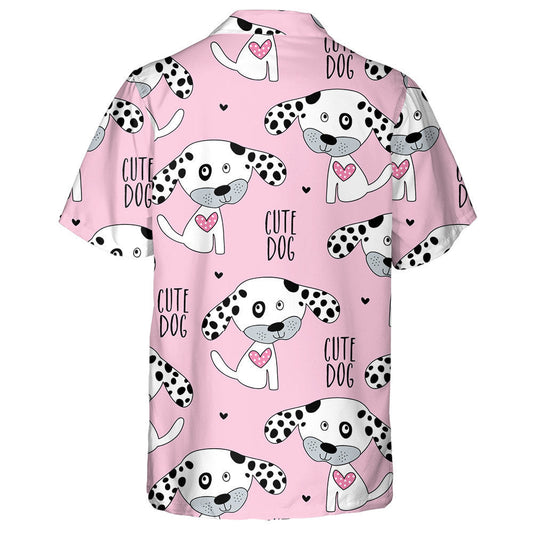 Cartoon Dalmatian Dog On Pink Isolated Background Hawaiian Shirt, Hawaiian Shirt Gift, Christmas Gift