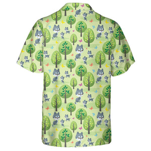 Wolf Family Cute Animals And Their Cubs Hawaiian Shirt, Hawaiian Shirt Gift, Christmas Gift