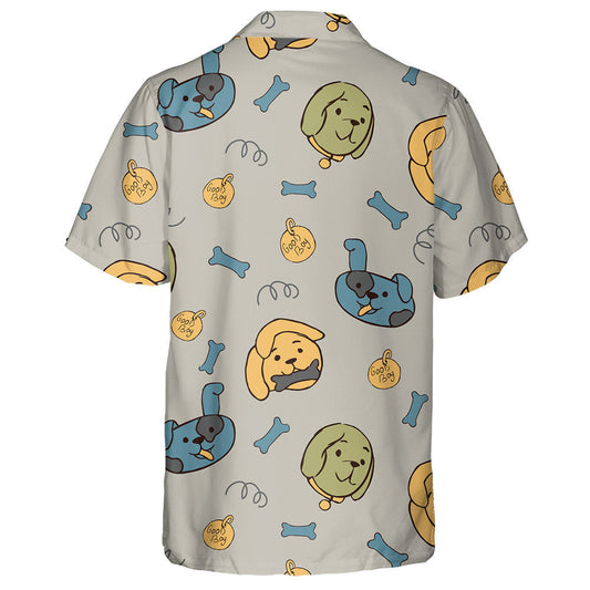 Cartoon Dogs And Bones Design Isolated Background Hawaiian Shirt, Hawaiian Shirt Gift, Christmas Gift