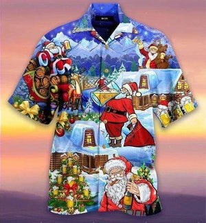 Funny Beery Christmas Santa Claus Design Hawaiian Shirt, Hawaiian Shirt Gift, Christmas Gift.