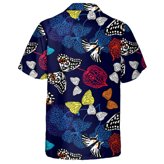 Theme Mystical Colorful Autumn Butterfly With Nature Hawaiian Shirt, Hawaiian Shirt Gift, Christmas Gift