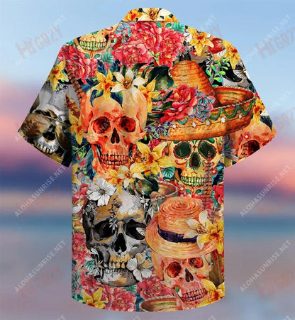 Amazing Skull Tropical Short Hawaiian Shirt Ocean Tropical Shirts Vintage Hawaiian Shirts Hawaiian Shirts For Men, Christmas Gift