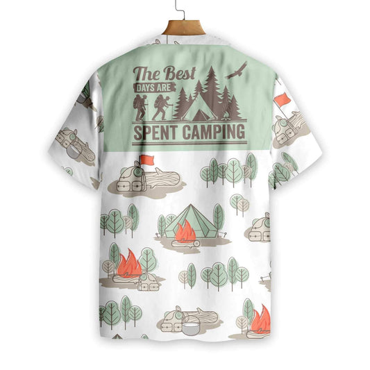 Cool The Best Days Are Spent Camping Hawaiian Shirt, Hawaiian Shirt Gift, Christmas Gift