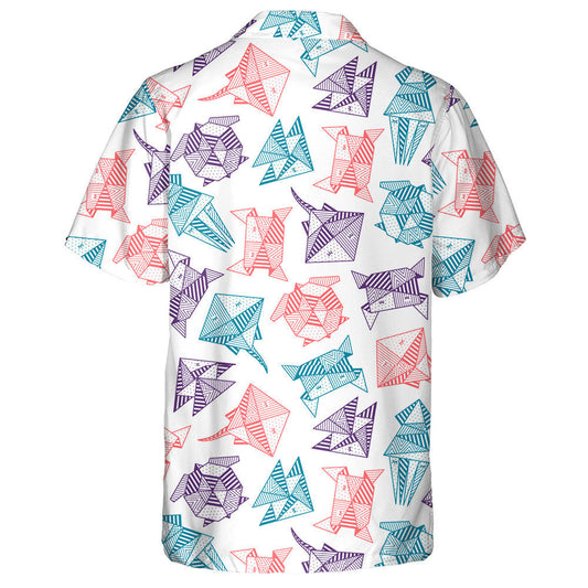 Origami Turtle Sea Animals On A White Background Hawaiian Shirt, Hawaiian Shirt Gift, Christmas Gift