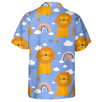 Happy Lion Rainbow And White Cloud Hawaiian Shirt, Hawaiian For Gift