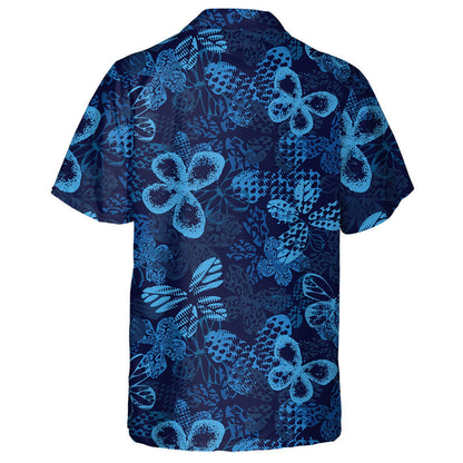 Theme Mystical Butterfly With Neon Blue Wings Hawaiian Shirt, Hawaiian Shirt Gift, Christmas Gift