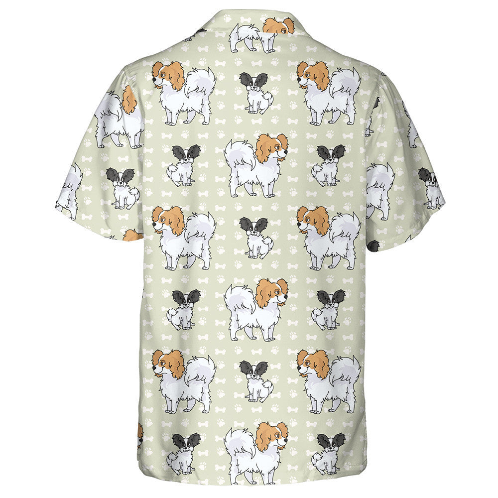 Hand Drawn Cute Papillon Breed Dog Hawaiian Shirt, Hawaiian Shirt Gift, Christmas Gift