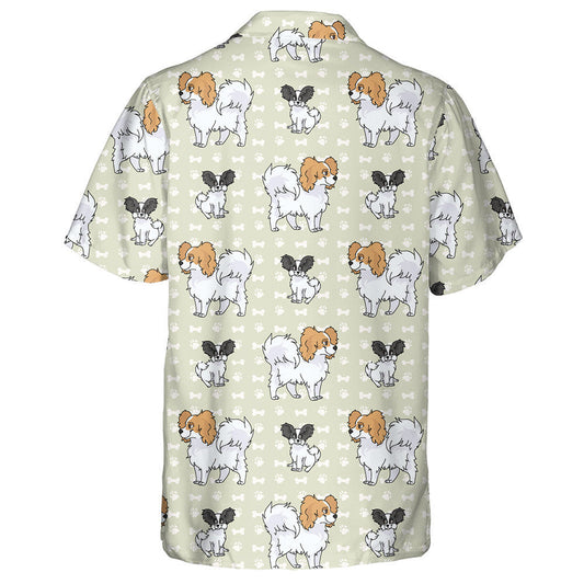 Hand Drawn Cute Papillon Breed Dog Hawaiian Shirt, Hawaiian Shirt Gift, Christmas Gift