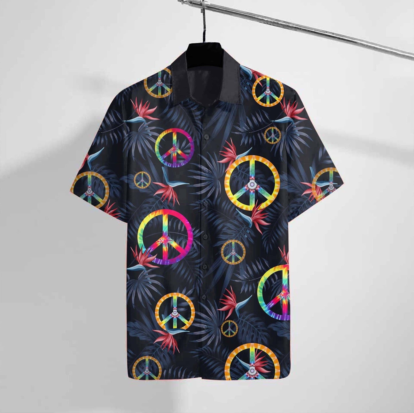 Hippie Tropical Sign Of Peace Design Hawaiian Shirt, Hawaiian For Gift