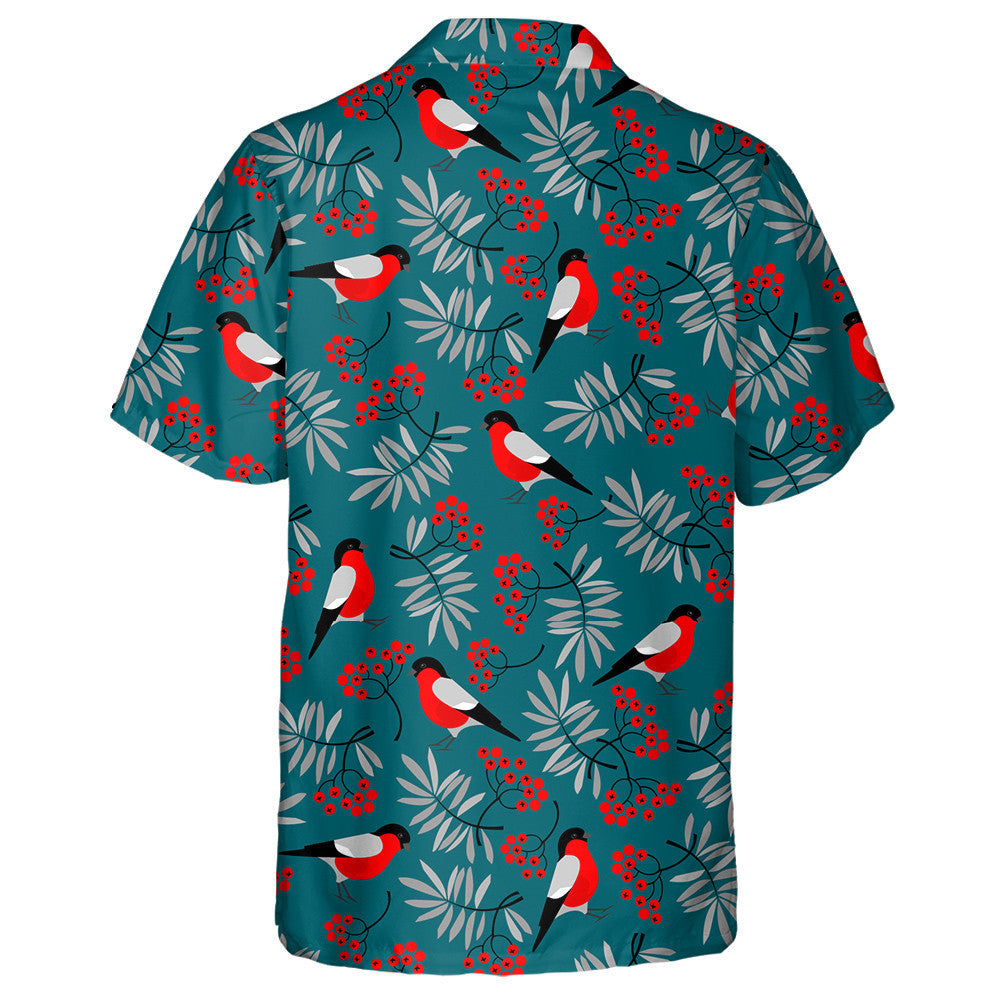 Beautiful Bullpinch Birds With Moutain Plants Hawaiian Shirt, Hawaiian For Gift