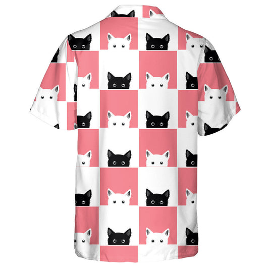 Cúlra Boird Ficheall Cat Dubh Bán Bándearg Léine Haváís, Bronntanas Léine Haváíais, Bronntanas Nollag