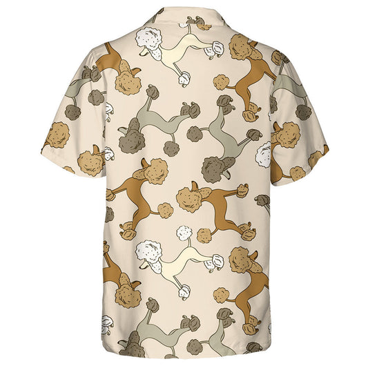 Colorful Funny Cartoon Poodle Dogs Vintage Hawaiian Shirt, Hawaiian Shirt Gift, Christmas Gift