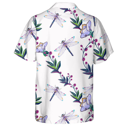 Simple Bright Flying Dragonfly And Branch Hawaiian Shirt,Hawaiian Shirt Gift, Christmas Gift