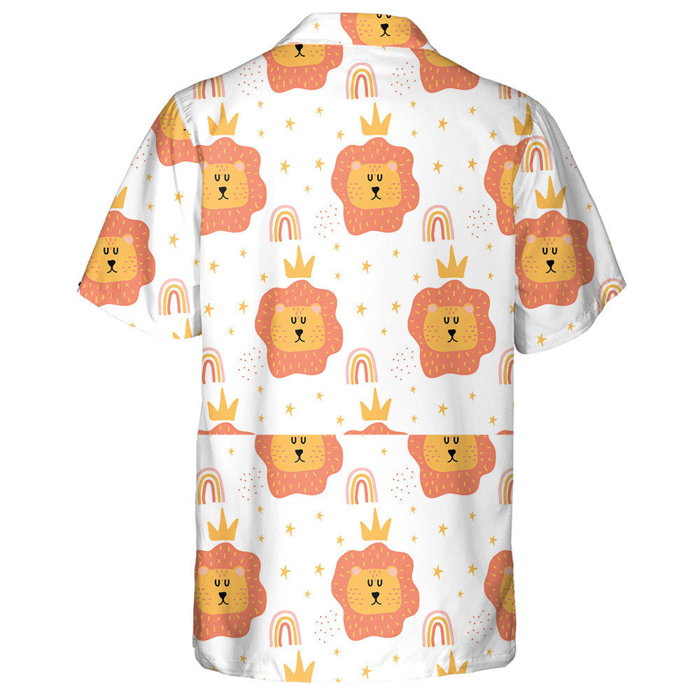 Sleeping Lion Head With Crown And Rainbow Hawaiian Shirt, Hawaiian Shirt Gift, Christmas Gift