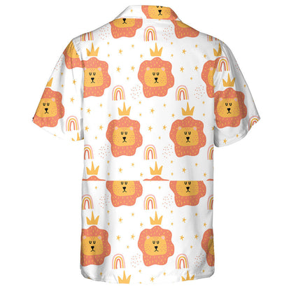 Sleeping Lion Head With Crown And Rainbow Hawaiian Shirt, Hawaiian Shirt Gift, Christmas Gift