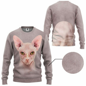 3D Sphynx Cat Tshirt Hoodie Apparel