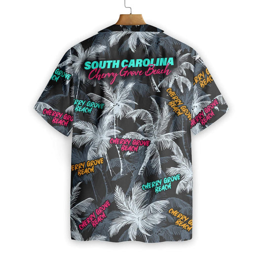 Cherry Grove Beach Coconut Tree Seamless Pattern Hawaiian Shirt, Hawaiian Shirt Gift, Christmas Gift