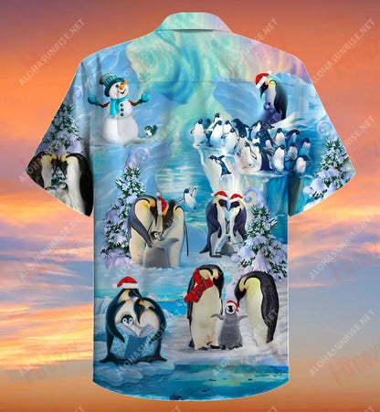 Tá an Nollaig in Am ag Penguins Léine Gearr Muinchille Gearr Caitheamh aimsire a Chruinniú Léinte haváíais Oirbheartaíochta Léinte haváíseacha Greannmhar, Bronntanas Léine Haváís, Bronntanas Nollag