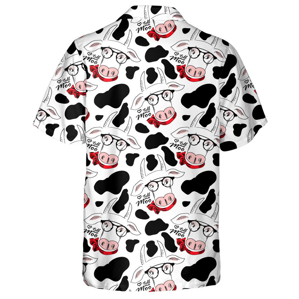 Red Blue Silhouettes Of Cows And Flowers Hawaiian Shirt, Hawaiian Shirt Gift, Christmas Gift