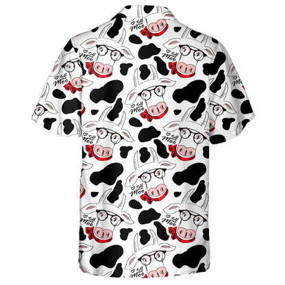 Red Blue Silhouettes Of Cows And Flowers Hawaiian Shirt, Hawaiian Shirt Gift, Christmas Gift